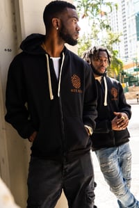 Image 1 of Signature Black and Brown Premium Zip Up Hoodie  