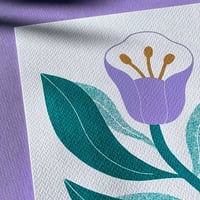 Image 3 of Illustration limitée en Sérigraphie A4 - Fleur violette