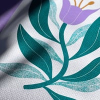 Image 4 of Illustration limitée en Sérigraphie A4 - Fleur violette