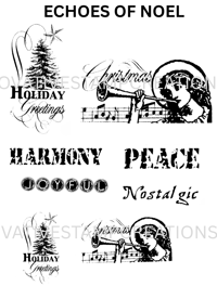 Echoes of Noel – ISC Red Rubber Stamp Sheet (8 stamps)