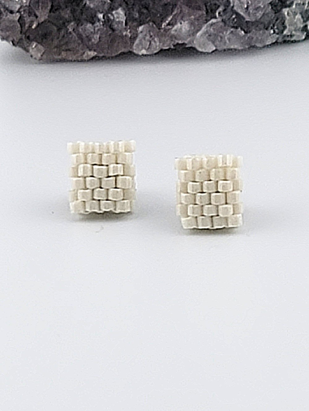 Image of Minimalist Seed Bead Stud Earrings