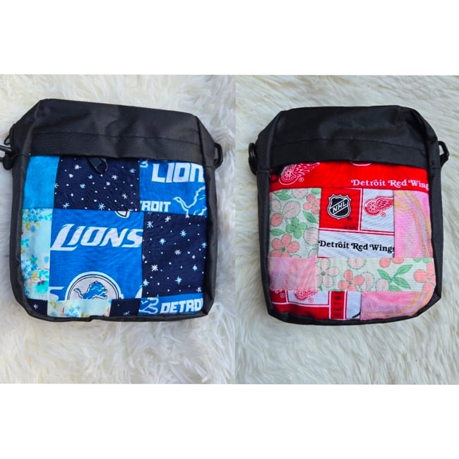  Detroit Teams Redwings & Lions Patchwork Crossbody 