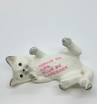 Image 1 of Chat en céramique avec un slogan