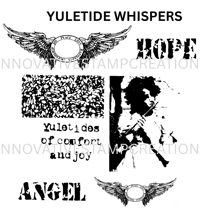 ✨ YULETIDE WHISPERS – ISC Red Rubber Stamp Sheet (7 stamps)