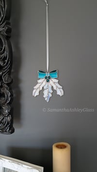 Image 1 of Holly Suncatcher - Teal & Iridescent White