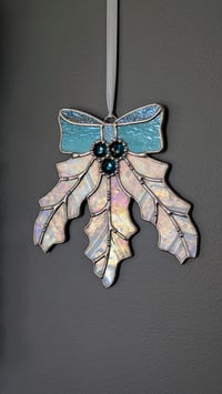 Image 3 of Holly Suncatcher - Teal & Iridescent White