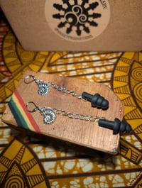 Image 1 of Ammonite Ear Plug Earrings