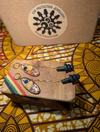 Image 1 of Pressed Flowers Ear Plug Earrings 