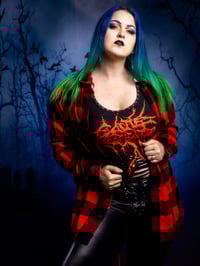 Image 3 of S/M Cattle Decapitation Flannel/Crop Top Set