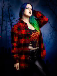 Image 5 of S/M Cattle Decapitation Flannel/Crop Top Set