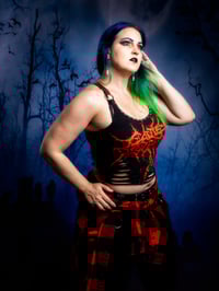 Image 7 of S/M Cattle Decapitation Flannel/Crop Top Set