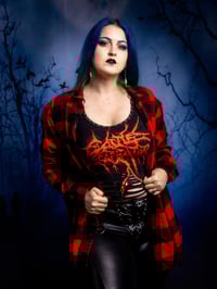 Image 1 of S/M Cattle Decapitation Flannel/Crop Top Set