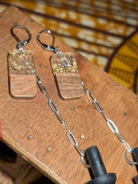 Image 2 of Gold Leaf Droplet Ear Plug Earrings