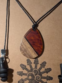 Image 2 of Oval Wooden and Resin Ear Plug Earring