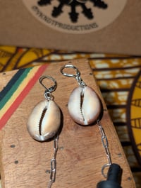 Image 2 of Cowrie Shell Ear Plug Earrings