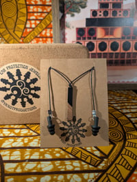 Black and wooden Ear Plug Necklace
