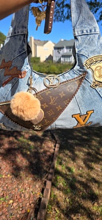 Image 1 of Denim Shoulder Bag & 3 Stack Bracelets