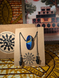 Image 1 of Blue Abstract Ear Plug Necklace