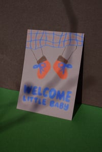 Image 1 of Postkarte - WELCOME LITTLE BABY, Graubeige 