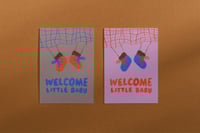 Image 5 of Postkarte - WELCOME LITTLE BABY, Graubeige 