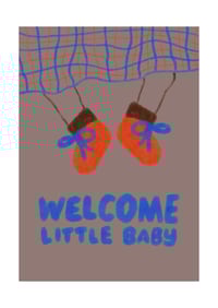 Image 4 of Postkarte - WELCOME LITTLE BABY, Graubeige 