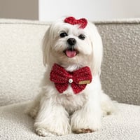 Image 3 of CROCHET BOW - RED GLITTER