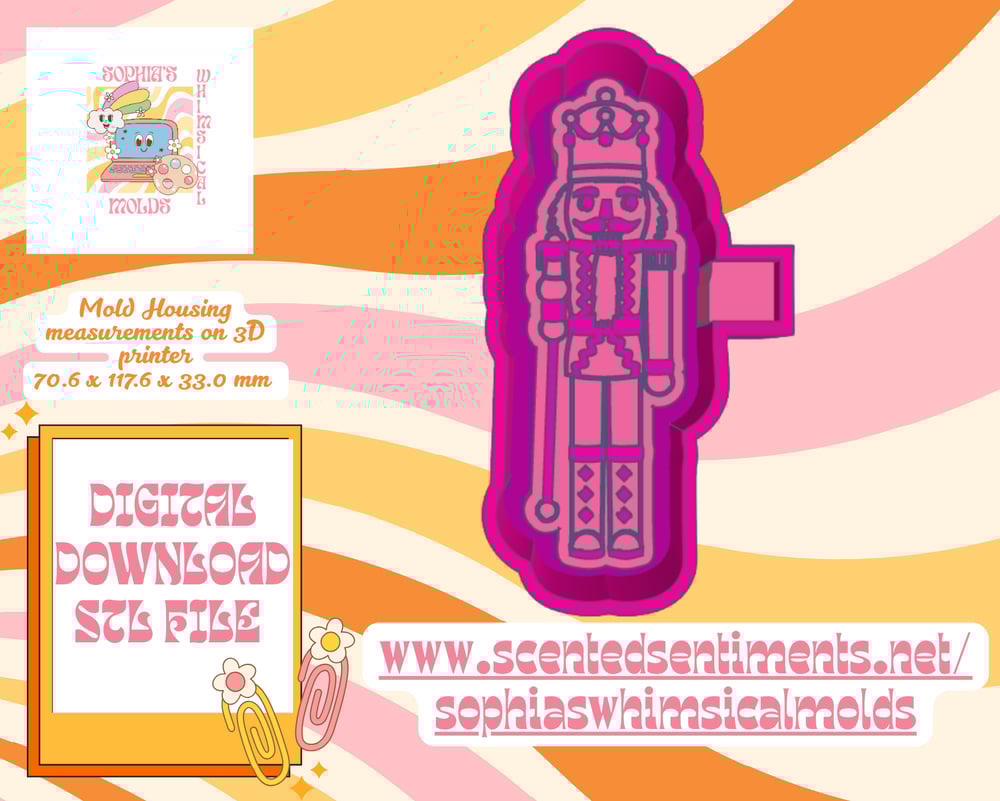 Image of Christmas Nutcracker Mold|Housing Mold Maker STL File for Freshies|Candle|Aroma Beads|Freshie Mold