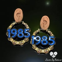 Image 2 of Statement Bamboo Earrings with Your Birth Year - Customizable Design