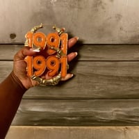 Image 3 of Statement Bamboo Earrings with Your Birth Year - Customizable Design