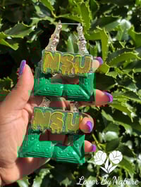 Image 2 of Custom HBCU Hoop Earrings: Silver or Gold, School Pride Jewelry
