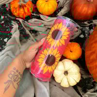 Image 2 of Stand Out in Style with a Sunflower Tumbler - Handcrafted with Permanent Vinyl and Epoxy Resin