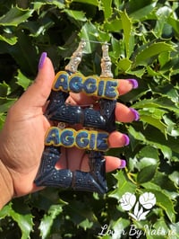 Image 3 of Custom HBCU Hoop Earrings: Silver or Gold, School Pride Jewelry