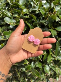 Image 2 of Light Pink Resin Flowers 1 Inch Width