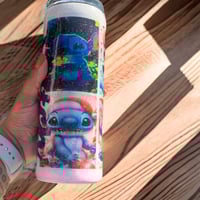 Image 2 of Stitch Inspired Tumbler Cup: Handcrafted Glitter Epoxy 20oz