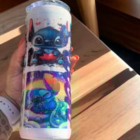 Image 4 of Stitch Inspired Tumbler Cup: Handcrafted Glitter Epoxy 20oz