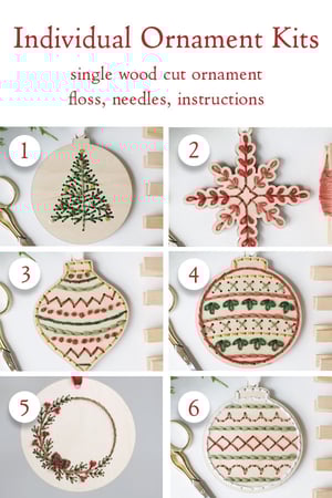 Image of Embroidered Wood Ornament Kits
