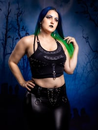 Image 3 of S/M Dystopian Upcycled Crop Top