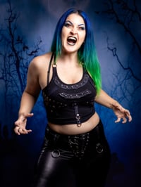 Image 1 of S/M Dystopian Upcycled Crop Top