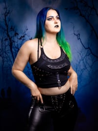 Image 2 of S/M Dystopian Upcycled Crop Top