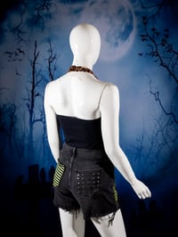 Image 4 of Striped and Studded Jean Shorts