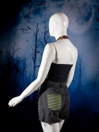 Image 2 of Striped and Studded Jean Shorts