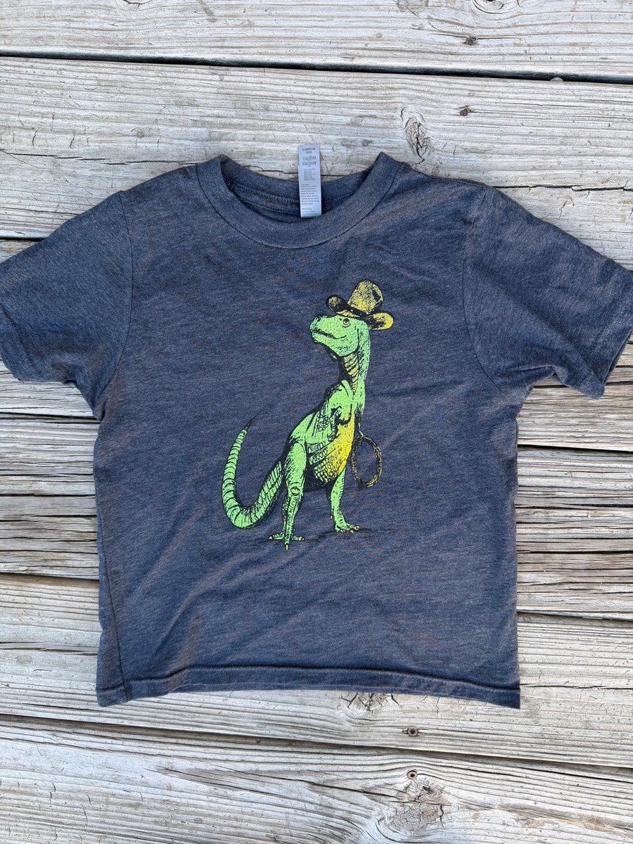 Image of Youth Cowboy Rex Short Sleeve Tee in Charcoal 