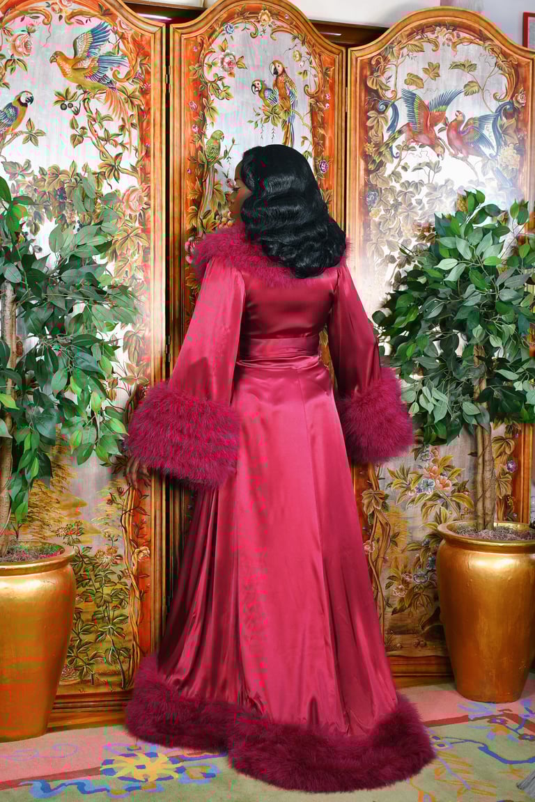 Wine "Dominique" Dressing Gown  Image 3