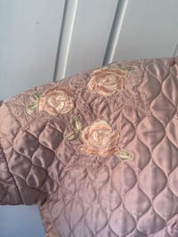 Image 5 of Handmade Blush Satin Embellished Oversized Quilted Coat