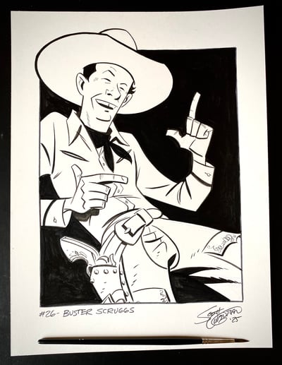 Image of Pulptober 2025 Day 26: BUSTER SCRUGGS