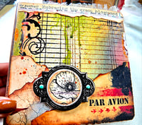 Image 3 of 🌸Field Notes Botanical Stamp Sheet | Red Rubber Cling Stamp for Junk Journals (6 Stamps)