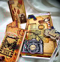 Image 5 of 🍄Foraged Fragments | Botanical Red Rubber Stamp Sheet for Junk Journaling (5 Stamps)