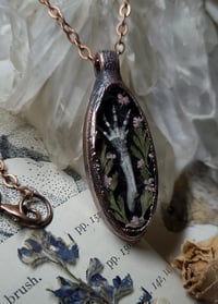 Image 2 of Bunny Foot and Floral Pendant