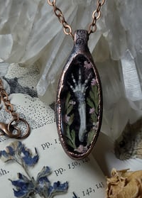 Image 4 of Bunny Foot and Floral Pendant