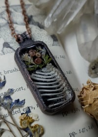 Image 4 of Bunny Ribcage and Floral Pendant